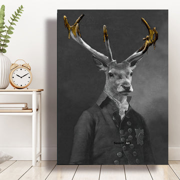 Wall Decor Black Wildlife Canvas Poster Print