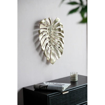 18.9x13.4x1.4 Gold Monstera Leaf Wall DEcor