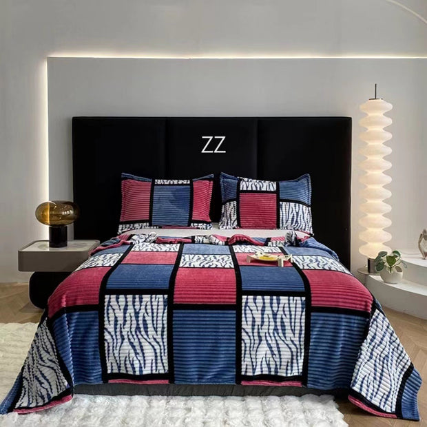 Flannel Blanket Summer Warm Air Conditioning Blanket Nap Blanket
