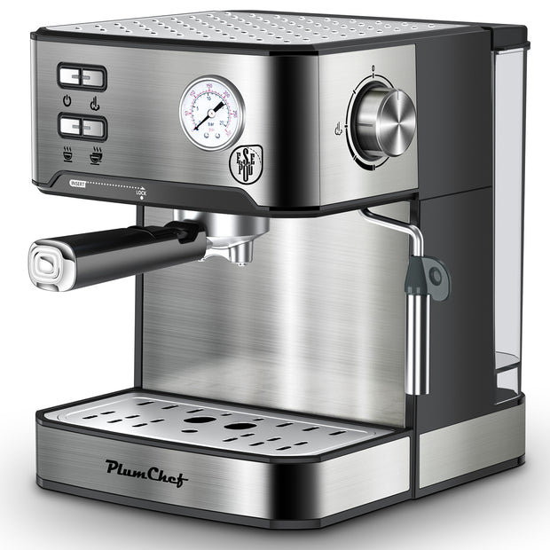 20 Bar Professional Espresso Machine With Milk Frother, Single Double Shot, ESE Pod Compatible, Visual Display Of Pressure, Removable Water Tank For Cappuccino, Latte, Machiato For Home Barista