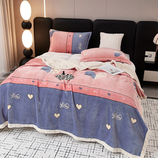 European Cotton Fleece Woolen Blanket Bed Sheet Milk Lambswool Thickened Warm Blanket