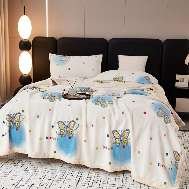 European Cotton Fleece Woolen Blanket Bed Sheet Milk Lambswool Thickened Warm Blanket