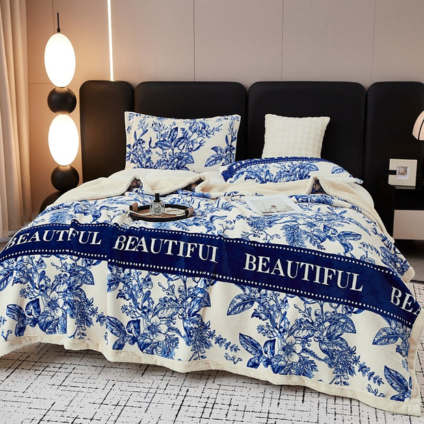 European Cotton Fleece Woolen Blanket Bed Sheet Milk Lambswool Thickened Warm Blanket