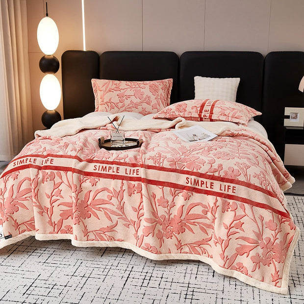 European Cotton Fleece Woolen Blanket Bed Sheet Milk Lambswool Thickened Warm Blanket