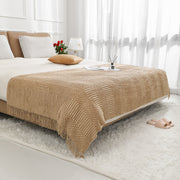 Nordic Plain Bed Runner Knitted Blanket