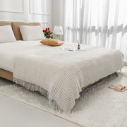 Nordic Plain Bed Runner Knitted Blanket